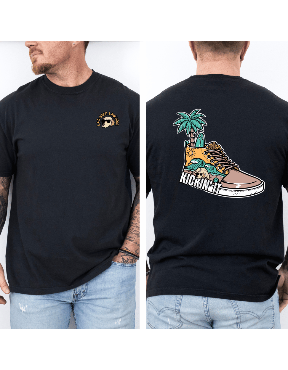 Kickin’ It Sneaker Head Surf T-Shirt | Laid-Back Beach Tee for Lab Lovers 🏄♂️👟🐕
