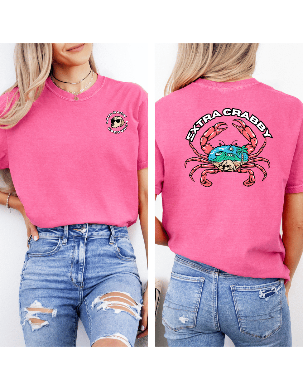 Extra Crabby Labby T-Shirt | Laid-Back Beach Tee for Lab Lovers 🌊🐕🦀